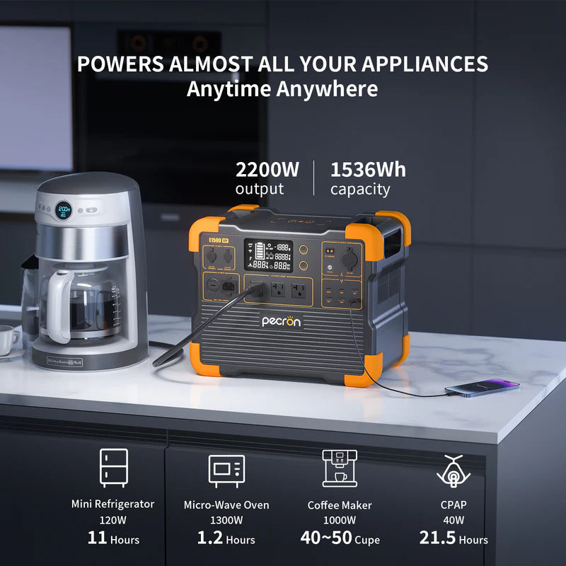 PECRON E1500LFP - Power station til alle situationer (2200W | 1536Wh)