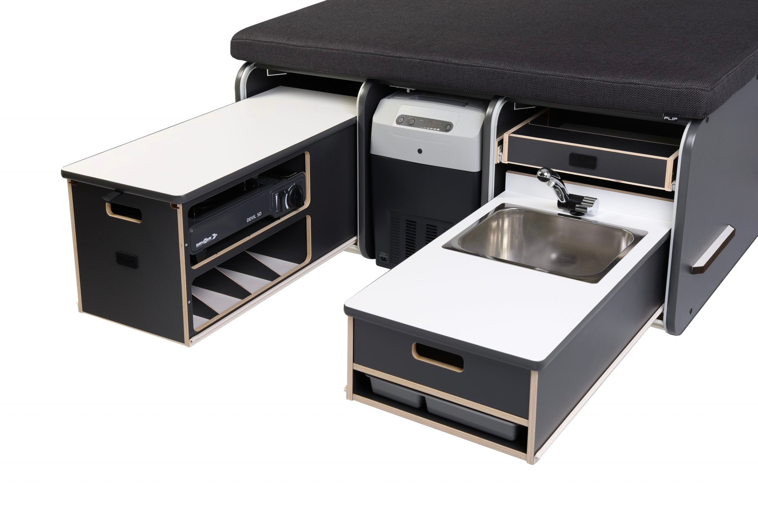 FLIP Camping Box - Luxurious Campervan Module