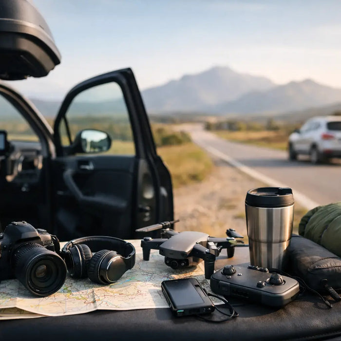 Udstyr til roadtrip i bil, der virker