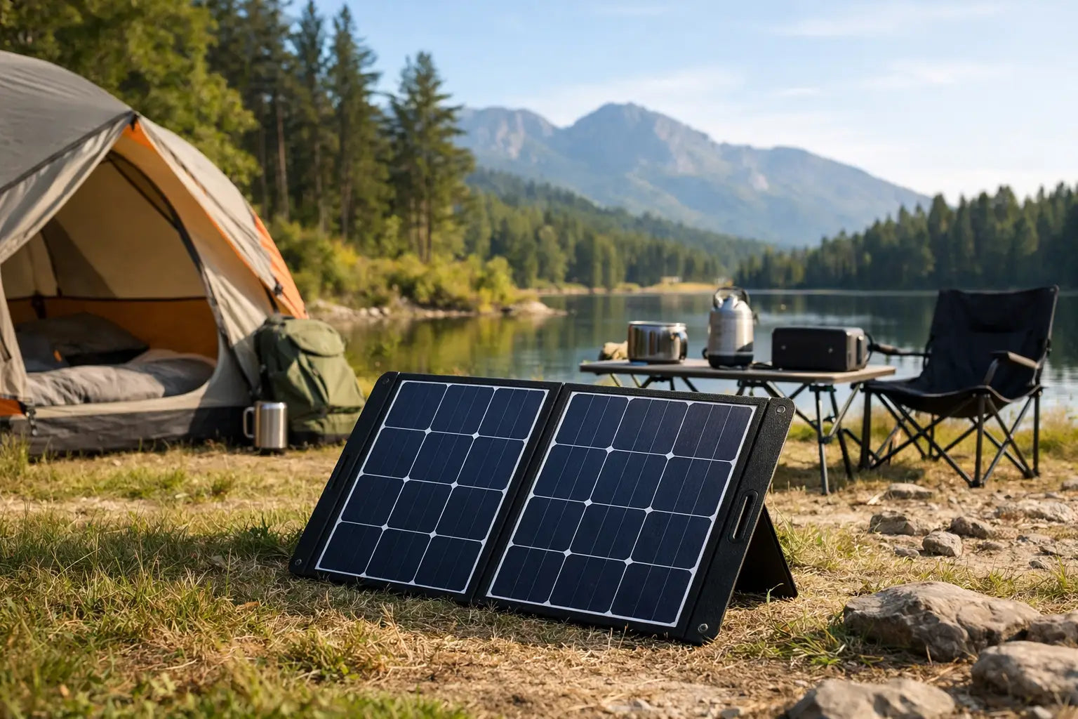 Vælg et transportabelt solpanel til camping
