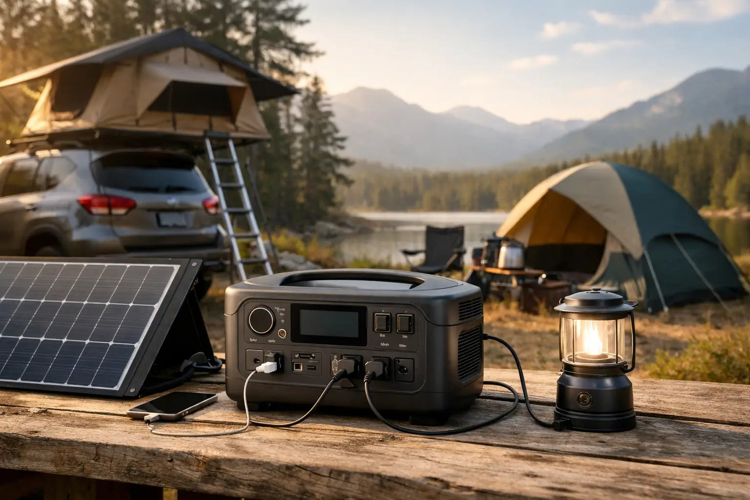 Power station til bilcamping og off-grid