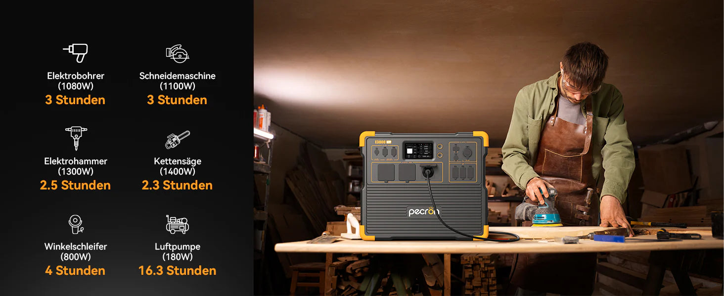 PECRON E3800LFP Power Station 4200W 3840Wh (med gratis vogn)