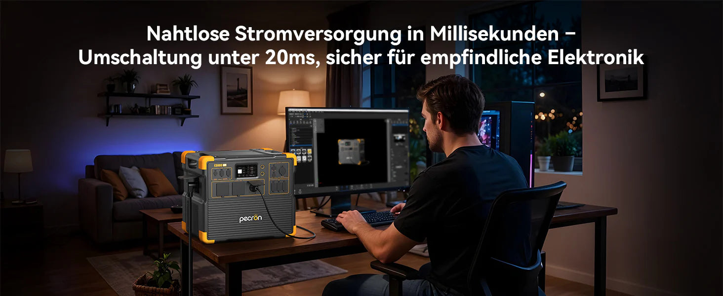 PECRON E3800LFP Power Station 4200W 3840Wh (med gratis vogn)