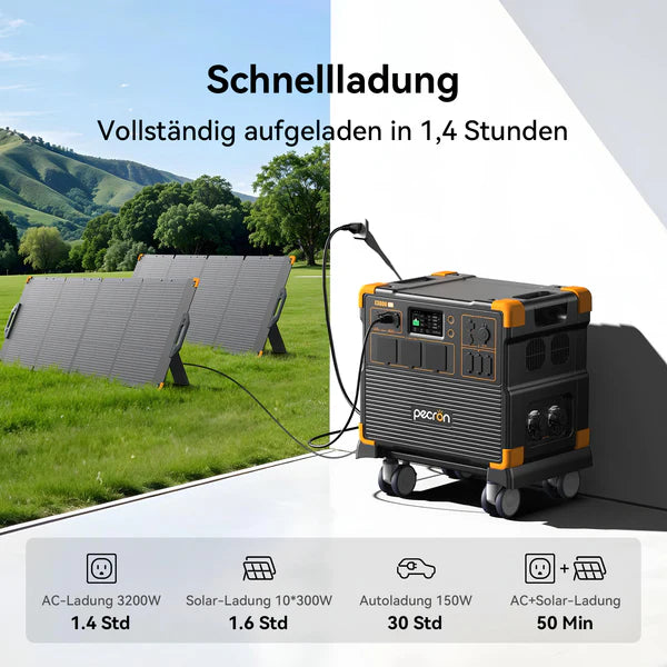 PECRON E3800LFP Power Station 4200W 3840Wh (med gratis vogn)