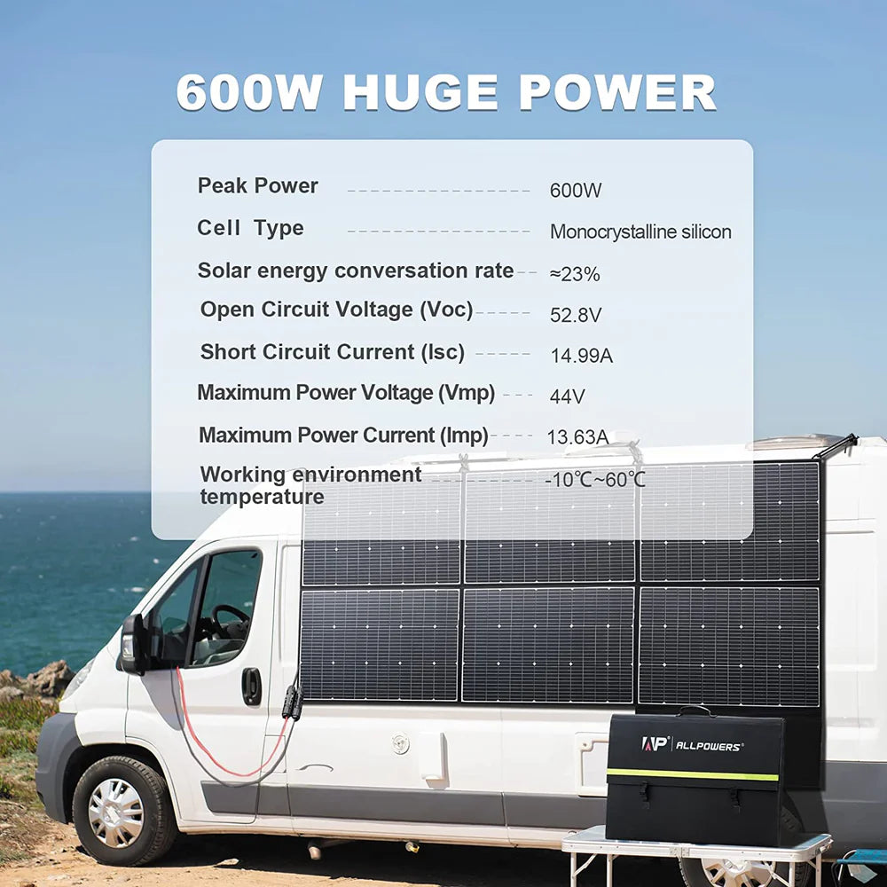 ALLPOWERS SP039 600W Transportabel Solcelle Panel
