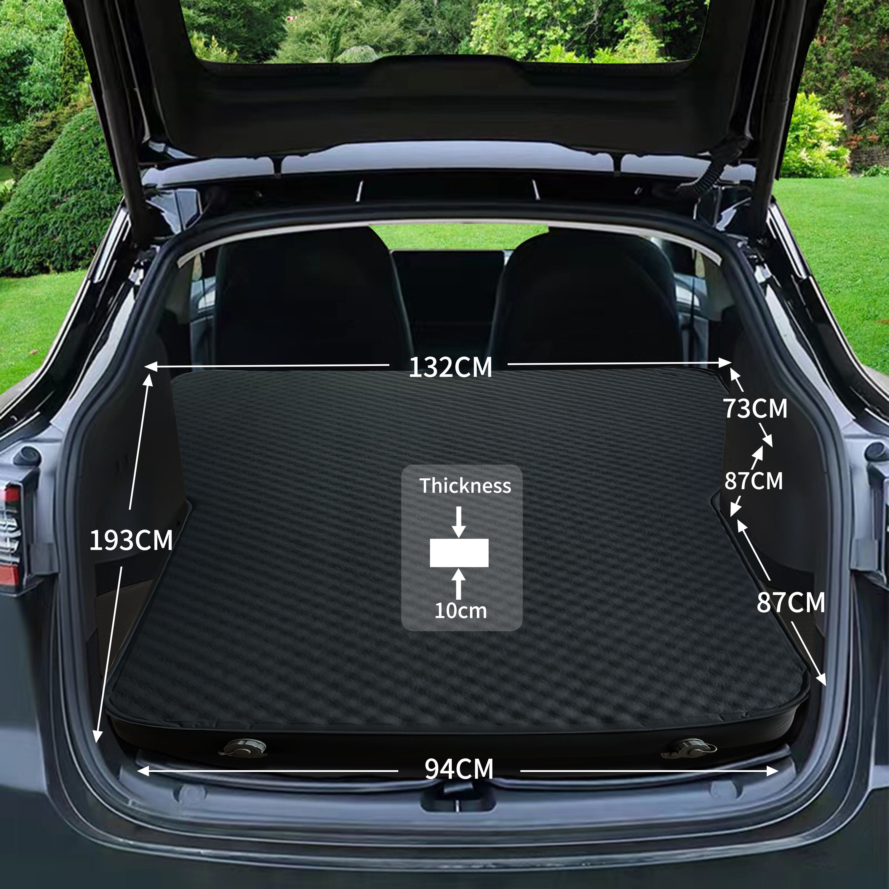 CampBoxi LUX 10 - selvoppustelig luksusmadras til bilen