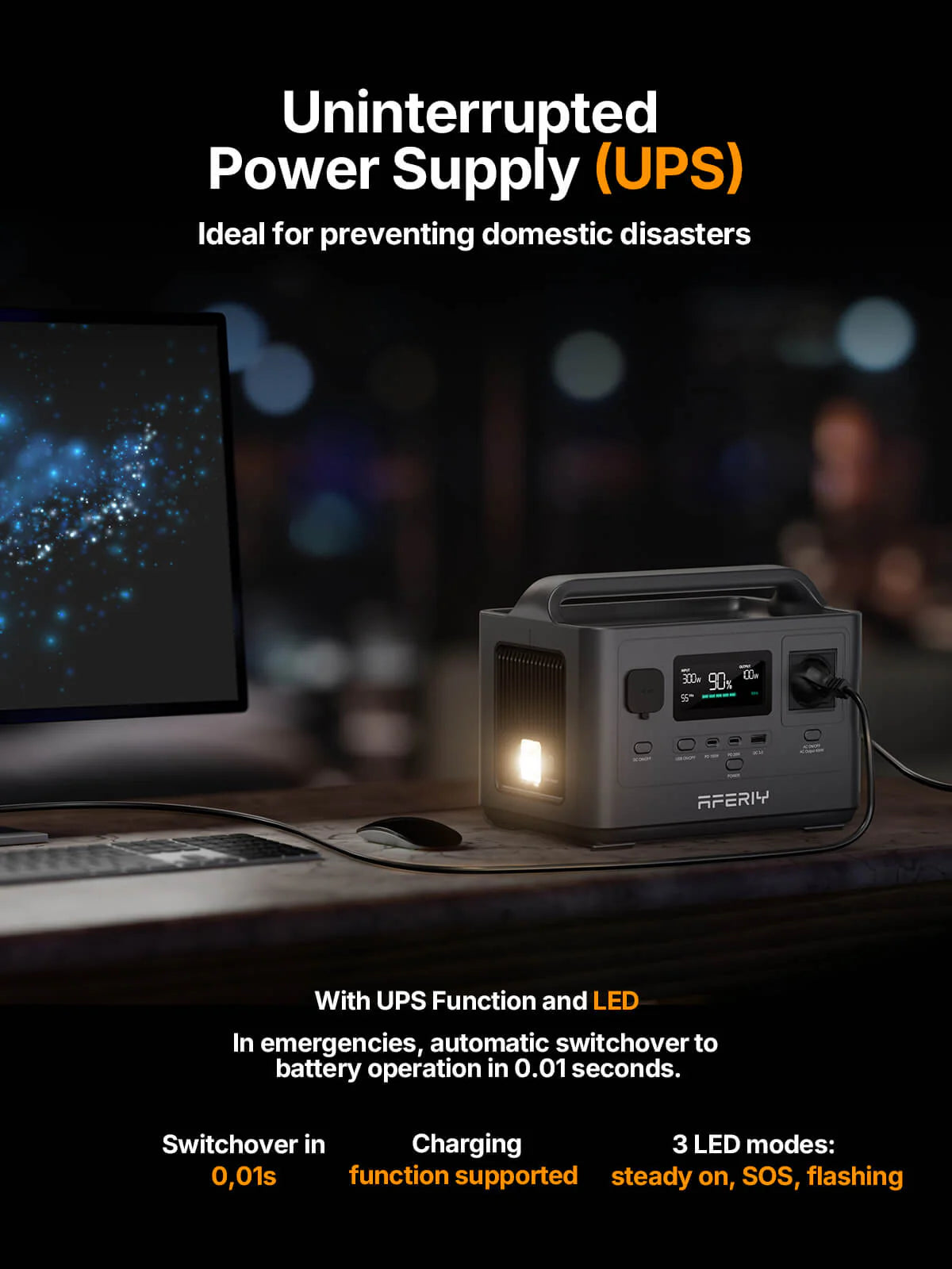 AFERIY P040 Bärbar Kraftstation 400W 256Wh