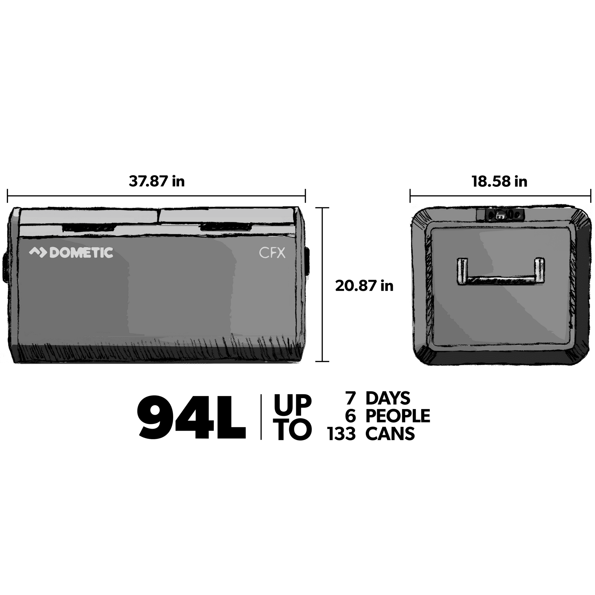 Dometic CFX3 95DZ Double Fridge/Freezer