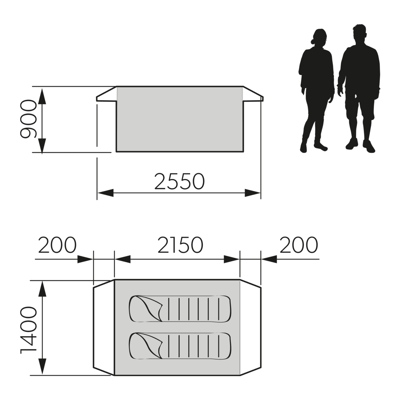 Dometic PICO FTC 2X2 TC - Inflatable Swag tent 